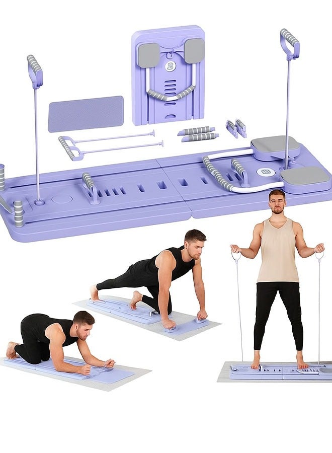 فيتنس ورلد لوح بيلاتيس - مجموعة إصلاح بيلاتيس ، لوح إصلاح بيلاتيس قابل للطي متعدد الأغراض للمنزل، لوح انزلاقي 5 في 1 لتمارين بيلاتيس - Image 1