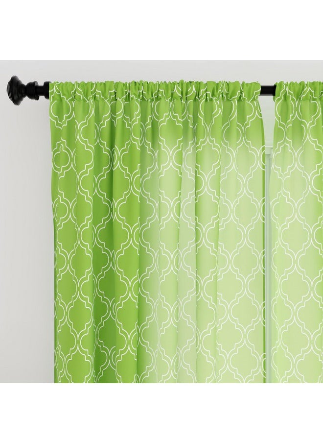 Encasa XO Window Curtain 5 ft Set of 2, Polyester Printed with Rod Pocket, Tie Back, Light-Filtering, Semi Sheer/Transparent Curtains- Kitchen, Bedroom, Living Room (140x152 cm), Trellis Greenery - pzsku/Z21F98DB59CB778C8AC0AZ/45/_/1738305807/6791daf5-0119-4c51-a4e4-3755f579a4c1