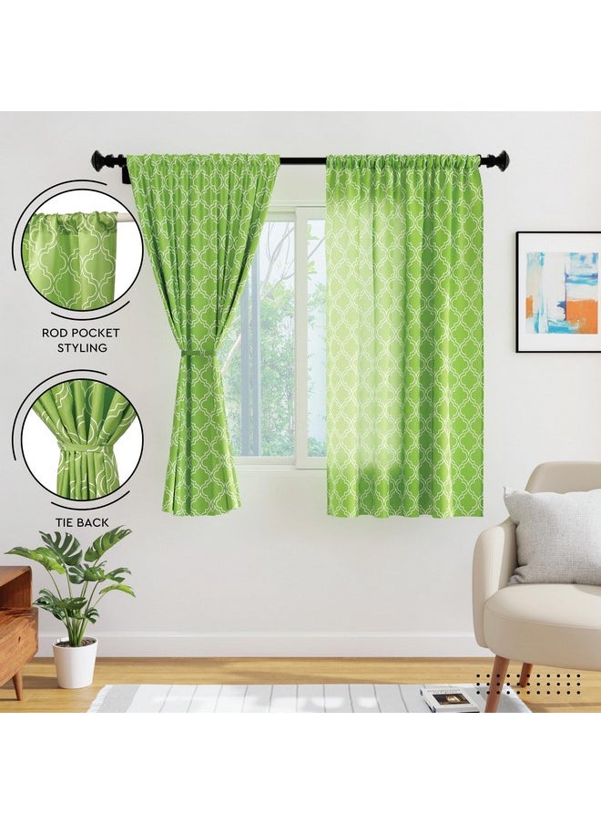 Encasa XO Window Curtain 5 ft Set of 2, Polyester Printed with Rod Pocket, Tie Back, Light-Filtering, Semi Sheer/Transparent Curtains- Kitchen, Bedroom, Living Room (140x152 cm), Trellis Greenery - pzsku/Z21F98DB59CB778C8AC0AZ/45/_/1738305809/43869094-bc77-4748-9d93-db07770518be