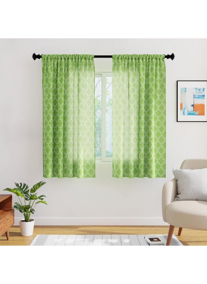 Encasa XO Window Curtain 5 ft Set of 2, Polyester Printed with Rod Pocket, Tie Back, Light-Filtering, Semi Sheer/Transparent Curtains- Kitchen, Bedroom, Living Room (140x152 cm), Trellis Greenery - pzsku/Z21F98DB59CB778C8AC0AZ/45/_/1738305816/aa99bb0f-075f-4362-9129-04491d3b677f