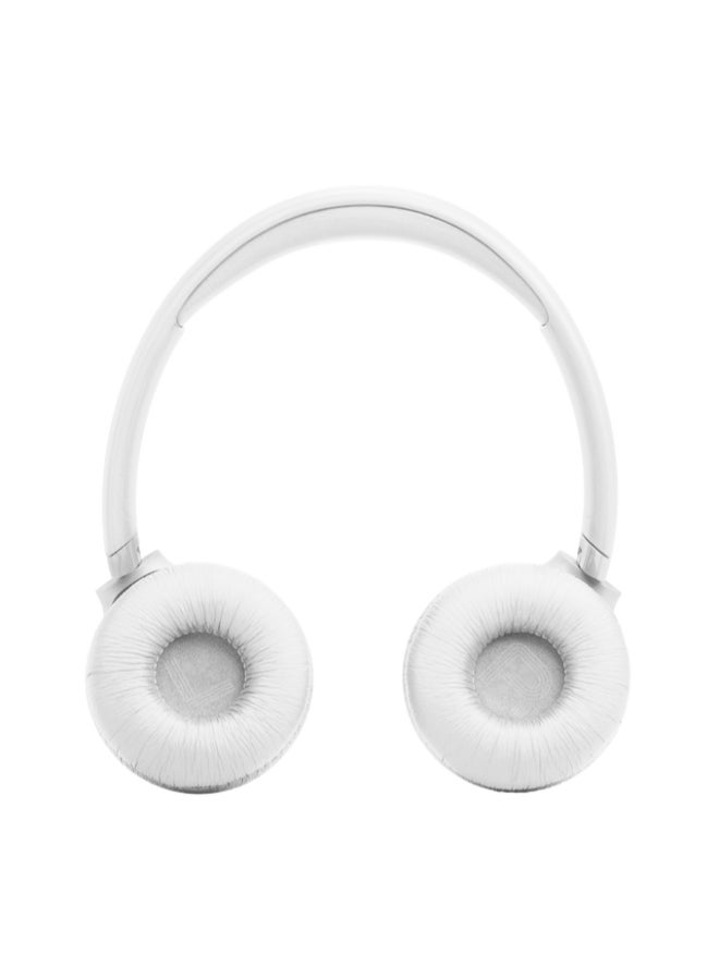 JBL Tune 530BT Wireless On-Ear Bluetooth Headphones with Pure Bass Sound, 76H Battery Life, Dual Beamforming Mics, Multi-Point Bluetooth 6.0, Foldable & Lightweight White - Image 3