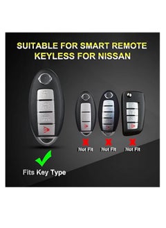 OUYoo OUYoo For Nissan Key Fob Cover, for Nissan Altima Accessories Maxima Rogue Armada Pathfinder Infiniti Premium Soft TPU Full Cover Smart Remote Keyless Key，With key chain(4 Button only) (Silver）  - Image 2