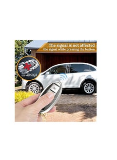 OUYoo OUYoo For Nissan Key Fob Cover, for Nissan Altima Accessories Maxima Rogue Armada Pathfinder Infiniti Premium Soft TPU Full Cover Smart Remote Keyless Key，With key chain(4 Button only) (Silver）  - Image 4