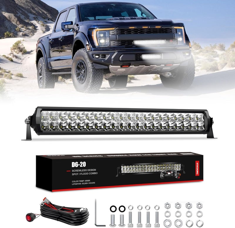 4WDKING 22 Inch LED Light Bar with Screwless Design and Wiring Harness Kit - Image 1