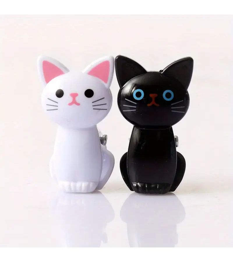 4 Cute Cat Shape Food Storage Bag Clips Black Airtight Sealing Multifunctional Kitchen Organizer No Electricity Required - Image 3