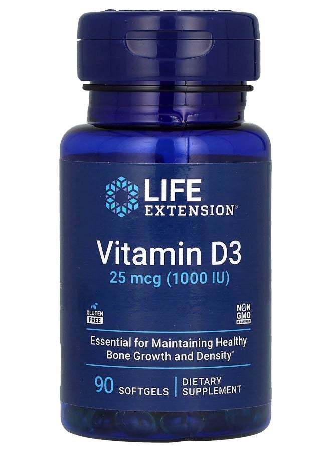 Vitamin D3 25 mcg (1000 IU) 90 Softgels
