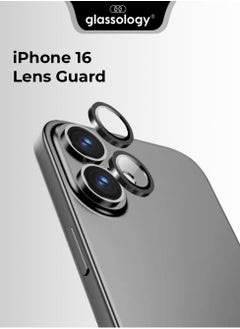 glassology iPhone 16 Lens Guard Scratch Resistant Anti-Fingerprint Camera Protection (Black)  - Image 1