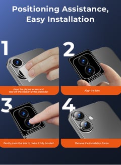 glassology iPhone 16 Lens Guard Scratch Resistant Anti-Fingerprint Camera Protection (Black)  - Image 3