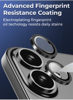 glassology iPhone 16 Lens Guard Scratch Resistant Anti-Fingerprint Camera Protection (Black)  - Image 4