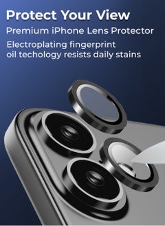 glassology iPhone 16 Lens Guard Scratch Resistant Anti-Fingerprint Camera Protection (Black)  - Image 5