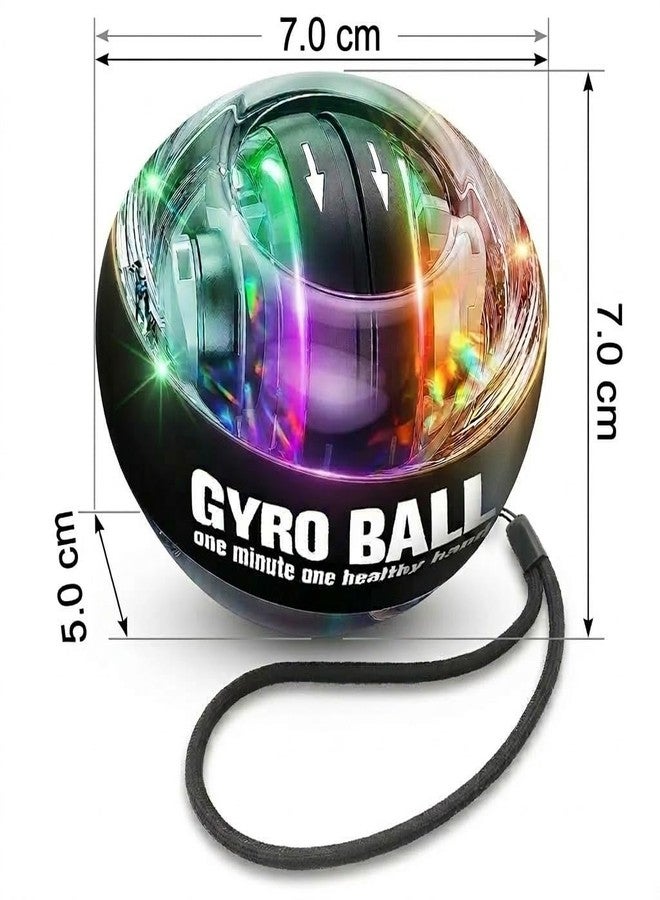 SANGOZ Advanced Gyro Wrist Strengthener Ball - Enhancing Arms, Fingers, and Wrists with Auto-Start Technology for Powerful Muscles and Bones (Platinum Core, Lights, Black) - Image 2