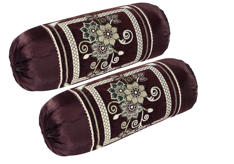 HSR Collection Chenille 220 TC Bolster Cover (Brown, Standard) - 2 Bolster Cover - Image 4
