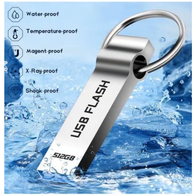 محرك أقراص فلاش USB لاستخدام الكمبيوتر اللوحي/الكمبيوتر المحمول/الكمبيوتر المحمول، هيكل معدني متين، لون أسود، سعة كبيرة 1 تيرابايت مع USB 3.0 عالي السرعة وتصميم مقاوم للماء - Image 5