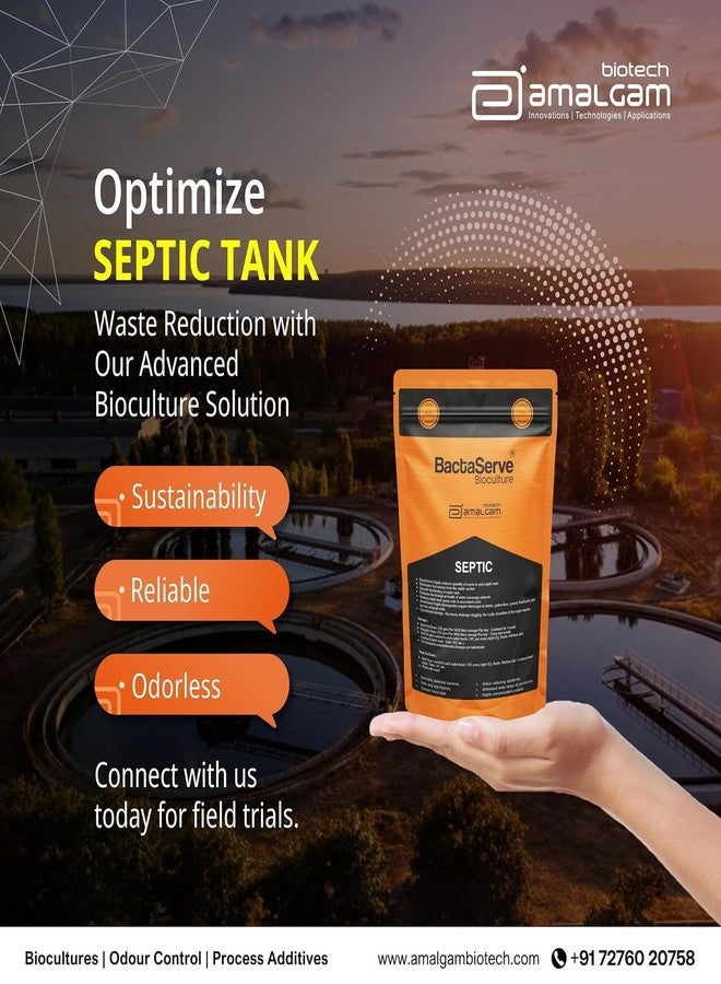 BactaServe - Septic Tank Cleaner (1KG - Organic) Bacteria for Septic Tank Cleaner | Odour Removal Bacteria | Eco-Freindly household & Industrial Powder for septic tank | Septic tank cleaning powder - Image 2