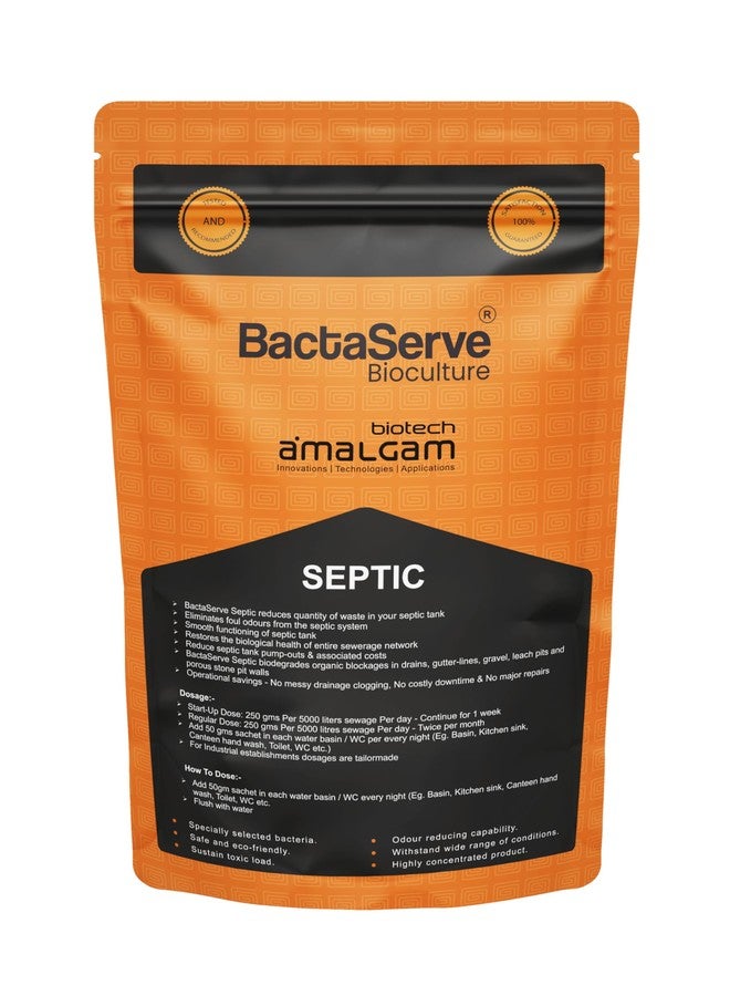 BactaServe - Septic Tank Cleaner (1KG - Organic) Bacteria for Septic Tank Cleaner | Odour Removal Bacteria | Eco-Freindly household & Industrial Powder for septic tank | Septic tank cleaning powder - Image 1
