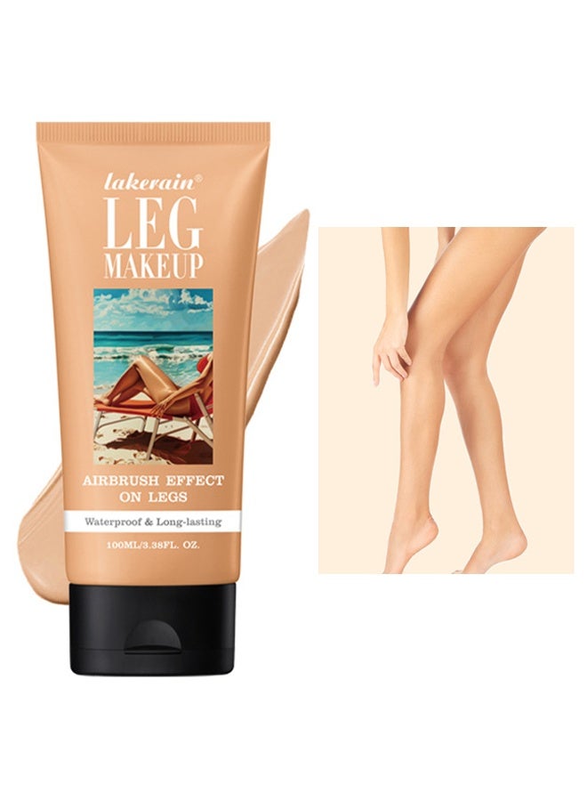lakerain Leg Makeup, Lotion Waterproof No Transfer Long Lasting Leg Skin Makeup Cover Leg Scar Varicose Veins And Tattoo Cover Up Makeup Cream Moisturize Leg Makeup Gel 100ml #2 - Image 1