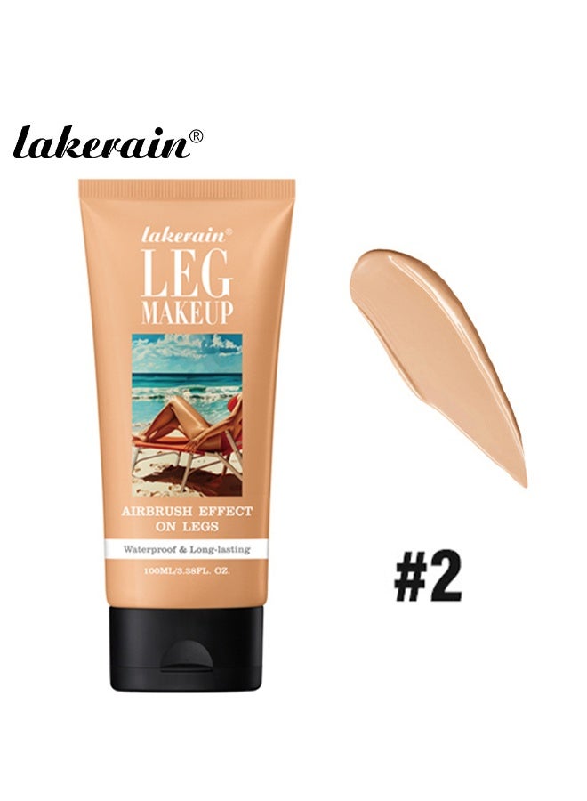 lakerain Leg Makeup, Lotion Waterproof No Transfer Long Lasting Leg Skin Makeup Cover Leg Scar Varicose Veins And Tattoo Cover Up Makeup Cream Moisturize Leg Makeup Gel 100ml #2 - Image 2