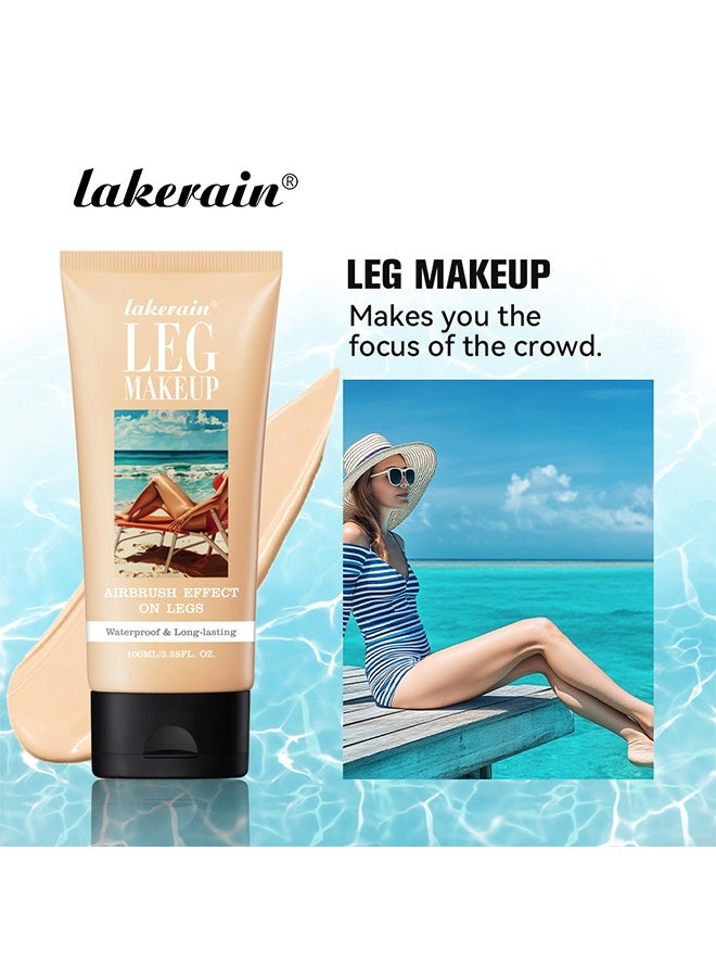 lakerain Leg Makeup, Lotion Waterproof No Transfer Long Lasting Leg Skin Makeup Cover Leg Scar Varicose Veins And Tattoo Cover Up Makeup Cream Moisturize Leg Makeup Gel 100ml #2 - Image 3