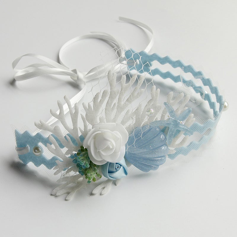 Mermaid Headband Flower Shell Headband Beach Headband Women Headdress - Image 1