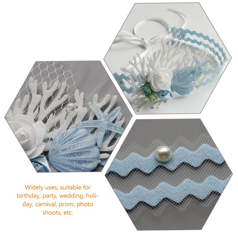 Mermaid Headband Flower Shell Headband Beach Headband Women Headdress - Image 4