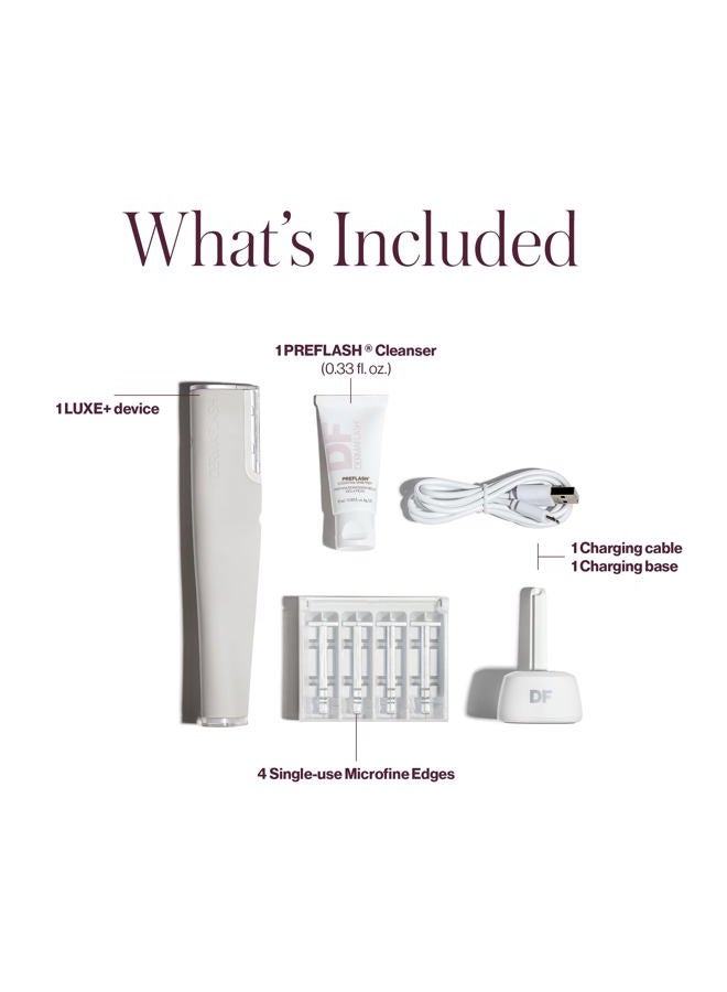 DERMAFLASH LUXE+ Sonic Dermaplaning Tool for Face Peach Fuzz Removal, Anti-Aging and Exfoliation, Stone - Image 3