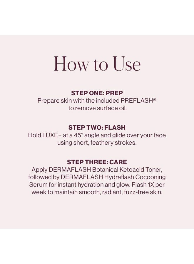 DERMAFLASH LUXE+ Sonic Dermaplaning Tool for Face Peach Fuzz Removal, Anti-Aging and Exfoliation, Stone - Image 4