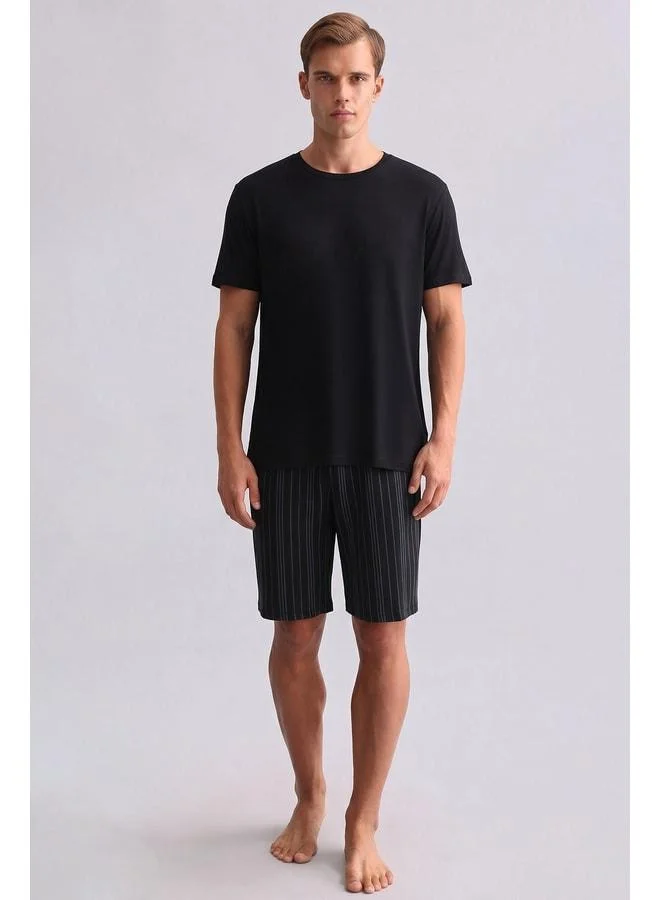 Aytuğ Egyptian Men's cotton Pajama Shorts – Black.