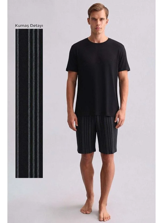 Aytuğ Egyptian Men's cotton Pajama Shorts – Black.