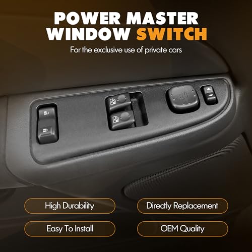 ASOPARTS 15883322 Driver Side Power Window Switch and Black Bezel Assembly with Folding Mirror Switch Fit for 2003-2007 Chevrolet Silverado, 2003-2007 GMC Sierra 920-024 Replaces DWS-248 - Image 3