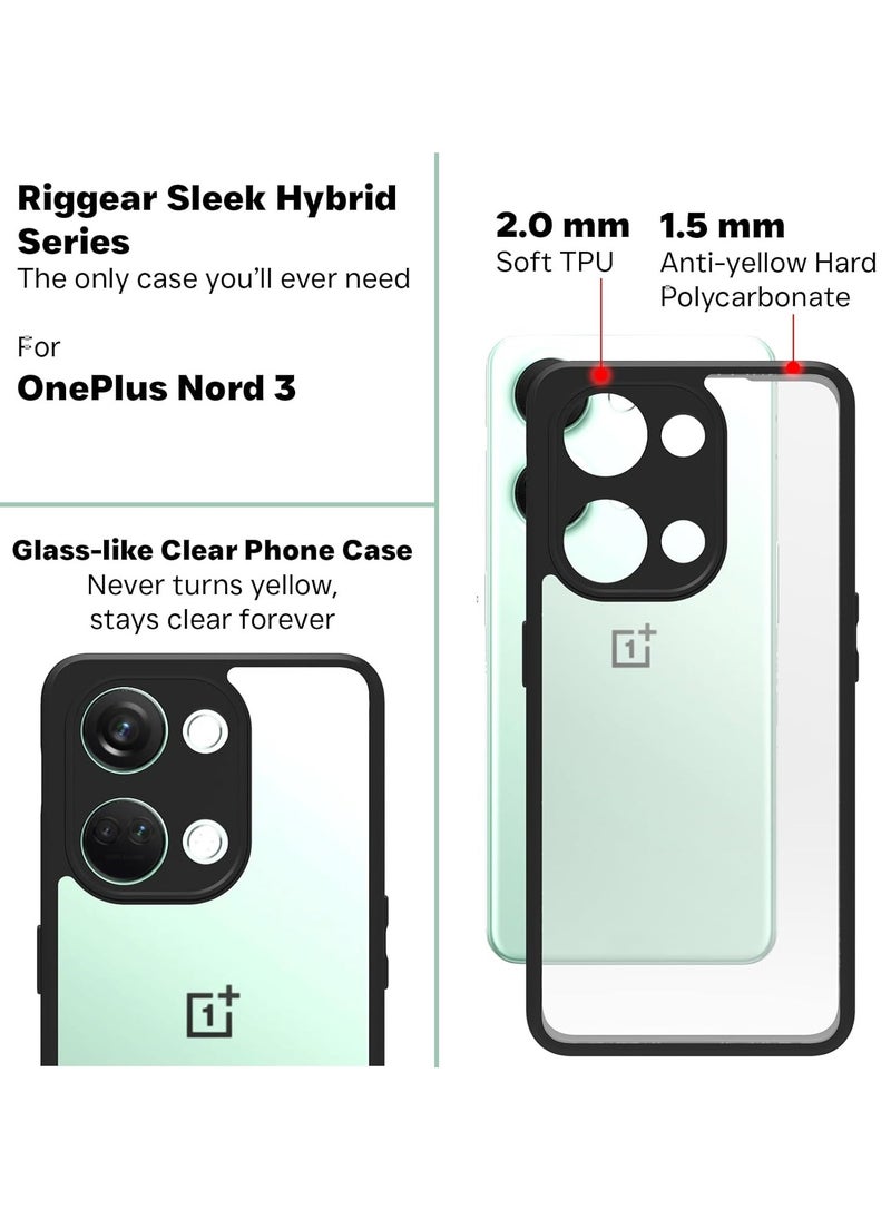 Generic - For Oneplus Nord 3 Hard Back Cover Q Series Case , Transparent Hard Back And Silicone Tpu Black Frame Compatible with Oneplus Nord 3 (6.74'') - Transparent & Black - Image 1