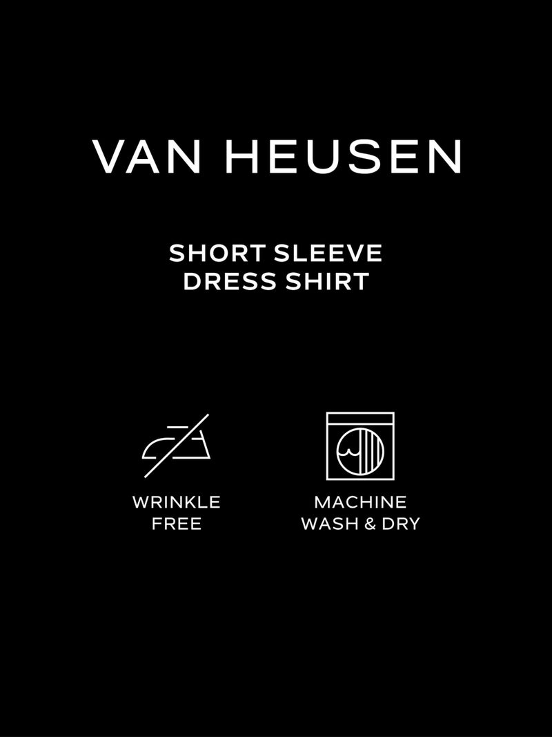 Van Heusen Men's Short Sleeve Dress Shirt Regular Fit Poplin Solid, Light Maize, 16" Neck - Image 4