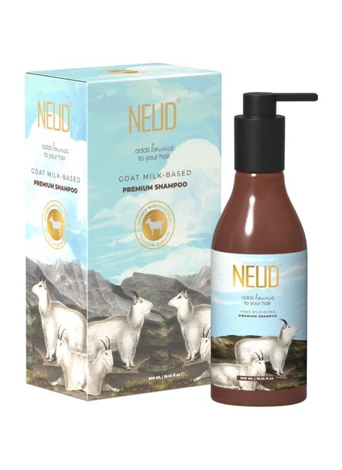 Goat Milk Premium Shampoo for Men Women with Free Water Resistant Zipper Pouch White 300ml
