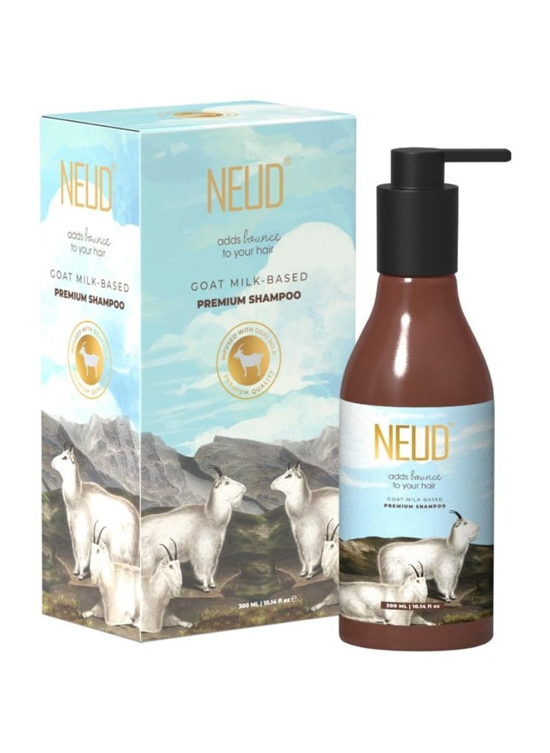 Goat Milk Premium Shampoo for Men Women with Free Water Resistant Zipper Pouch White 300ml