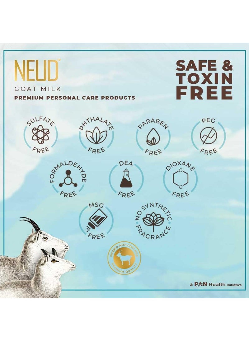 Goat Milk Premium Shampoo for Men Women with Free Water Resistant Zipper Pouch White 300ml