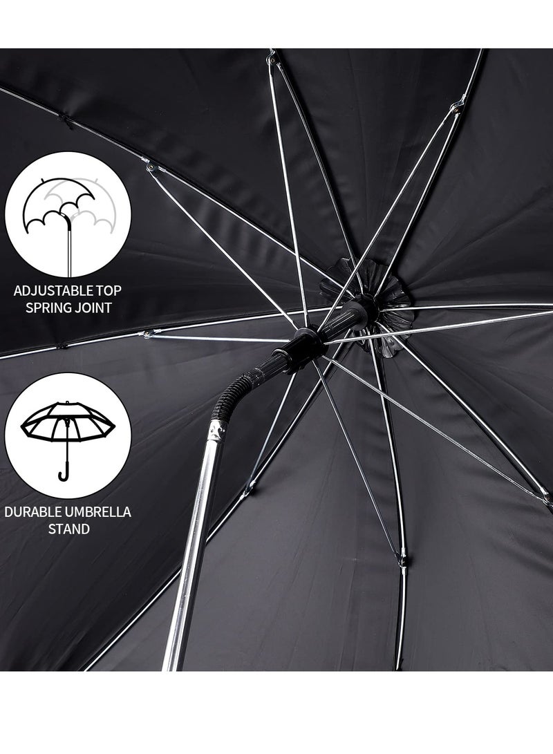 SYOSI Baby Stroller Parasol, 75 cm Sunshade with Clip Universal Stroller UV Protection Umbrella 50+ Adjustable 360 Degree Waterproof Umbrella for Strollers, Strollers, Wheelchairs, Beach Chair - Black  - Image 4