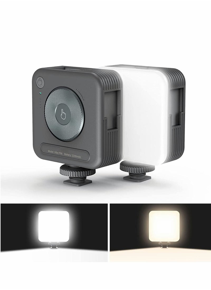Y&D - Camera Lights, Portable LED Video Light, 96 Beads, CRI 95+ 2700-6500K Dimmable Panel, Rechargeable 2200mAh Photography Lighting with 3 Cold Shoe - Image 1