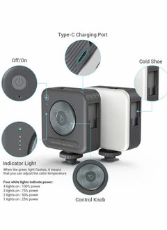 Y&D Camera Lights, Portable LED Video Light, 96 Beads, CRI 95+ 2700-6500K Dimmable Panel, Rechargeable 2200mAh Photography Lighting with 3 Cold Shoe  - Image 5