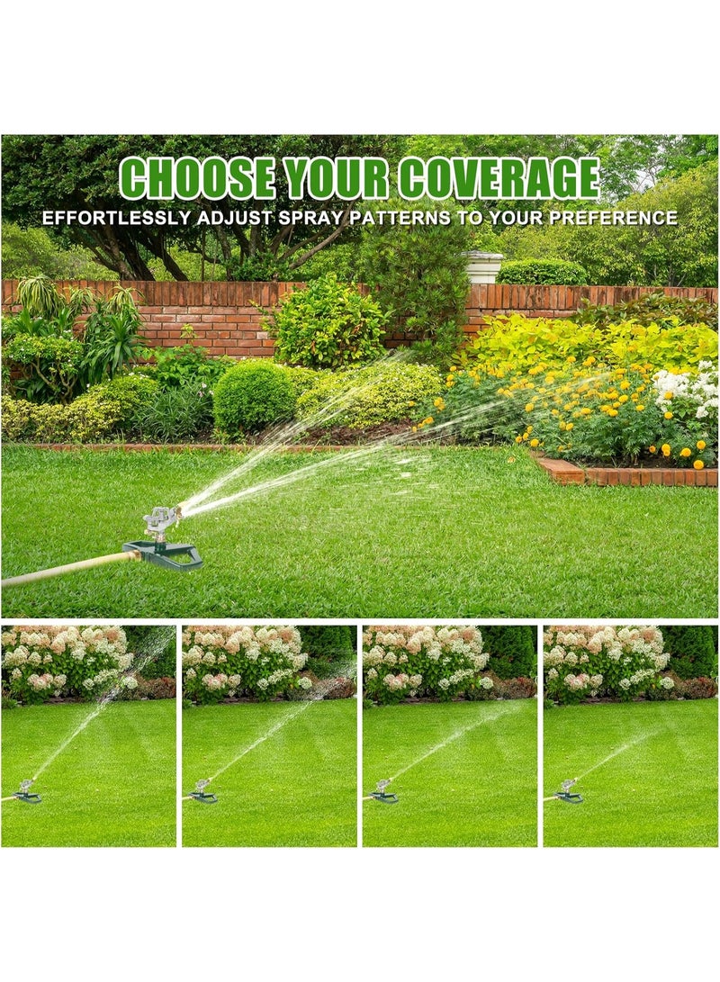 Relex Heavy Duty Impact Sprinkler for Lawn and Garden with Metal Zinc Alloy Base, Automatic 360° Rotating Sprinkler Head, Adjustable Spray, Rust-Resistant, Covers up to 5800 Sq Ft - Image 5