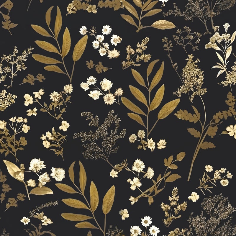 Laatse Gothic Wallpaper Peel and Stick Dark Floral Wallpaper 17.5in x 78.7in Vintage Leaf Contact Paper Vinyl Waterproof Self Adhesive Boho Botanical Wall Paper for Bedroom Cabinet DÃ©cor - Image 1