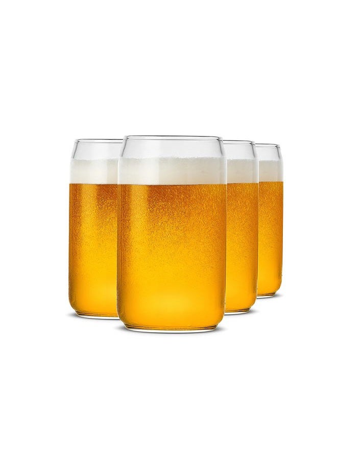 LUXU Beer Glass, 20 oz Can Shaped Beer Glasses Set of 4 -Craft Drinking Glasses,Large Beer Glasses for Any Drink and Any Occasion (Set of 4) - Image 1