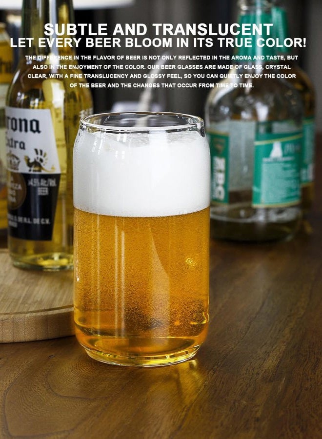 LUXU Beer Glass, 20 oz Can Shaped Beer Glasses Set of 4 -Craft Drinking Glasses,Large Beer Glasses for Any Drink and Any Occasion (Set of 4) - Image 3