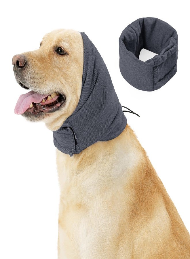 JOHNBOLIN Dog Thunder Ear Muffs, Calming Hoodie, No Shake Ear Wraps for Hematoma Healing, Noise Protection Ear Wrap Head Cover to Relieve Anxiety, Dog Ear Cover for Grooming (Grey, S) - Image 1
