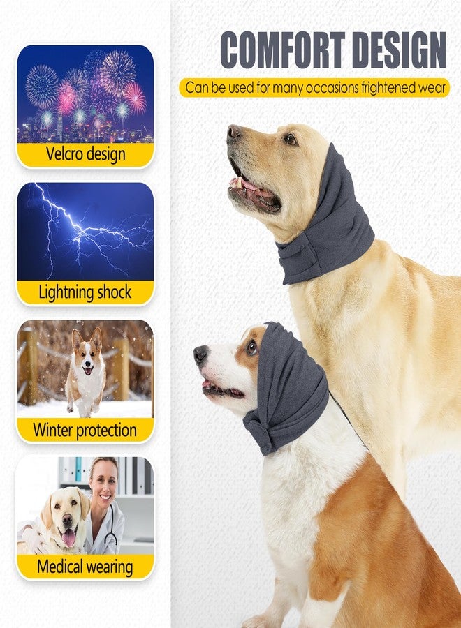 JOHNBOLIN Dog Thunder Ear Muffs, Calming Hoodie, No Shake Ear Wraps for Hematoma Healing, Noise Protection Ear Wrap Head Cover to Relieve Anxiety, Dog Ear Cover for Grooming (Grey, S) - Image 3