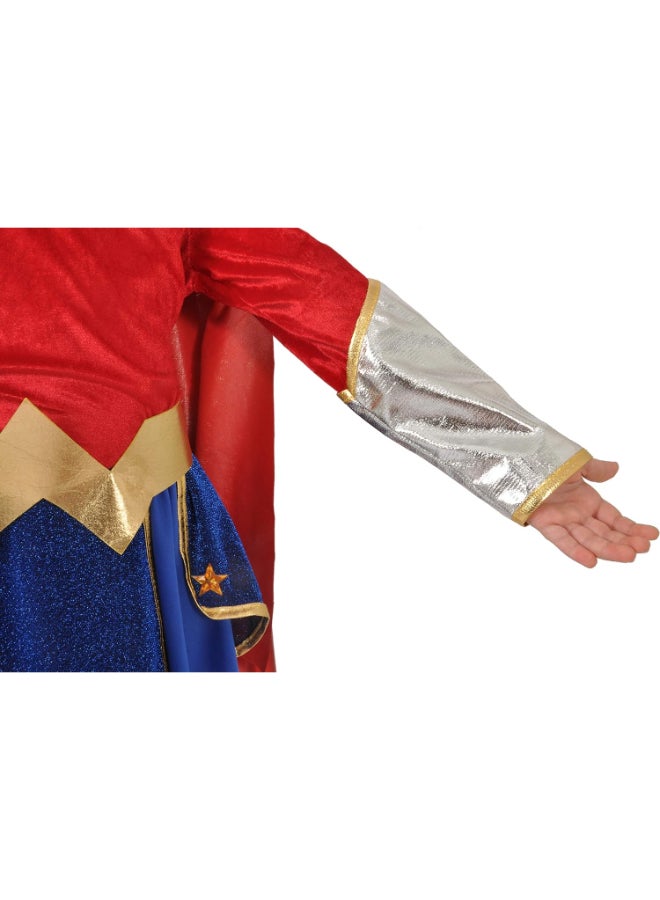 Ciao زي وندر وومان للفتيات من 10-12 سنة | زي أبطال دي سي كوميكس للأطفال | يتضمن بلوزة، تنورة، عباءة وغطاء رأس - Image 4