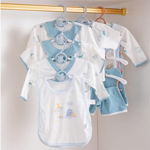 Voroly Baby Closet Hangers Ultra-Thin Non-Slip and Extendable Laundry Infant Pant Hanger for Newborn Clothes for Gift Adjustable Children Coat Hanger for Girl Boy Toddler Kids Child (12, Blue) - Image 3