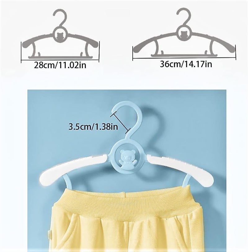 Voroly Baby Closet Hangers Ultra-Thin Non-Slip and Extendable Laundry Infant Pant Hanger for Newborn Clothes for Gift Adjustable Children Coat Hanger for Girl Boy Toddler Kids Child (12, Blue) - Image 2
