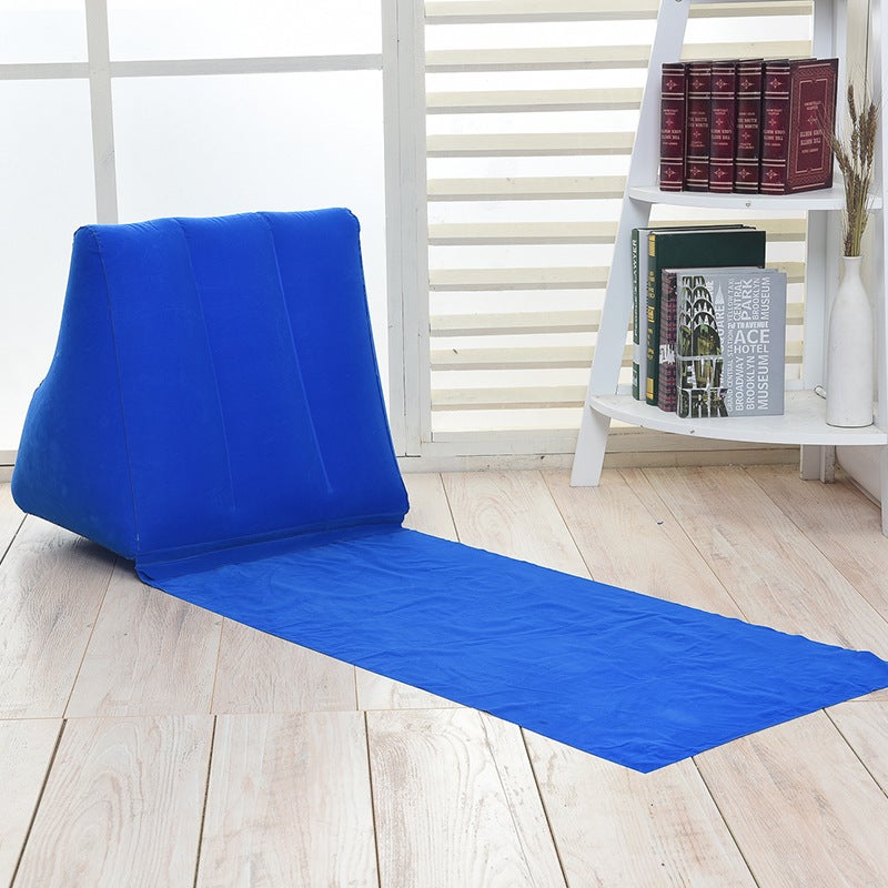 Inflatable triangle cushion inflatable PVC triangle cushion PVC flocking beach cushion triangle cushion(Big Red, 48*48*138cm) - Image 5