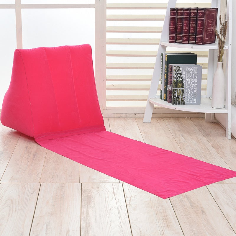 Inflatable triangle cushion inflatable PVC triangle cushion PVC flocking beach cushion triangle cushion(Big Red, 48*48*138cm) - Image 4