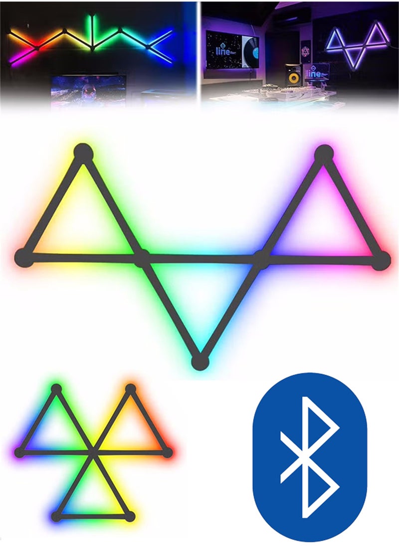إيزي سو RGB الذكية LED 9 خطوط ضوء الموسيقى مزامنة المنزل جدار ديكور ضوء الإبداعية مع 16M + الألوان أضواء الجدار LED لغرفة الألعاب غرفة نوم أدى جدار ديكور ضوء بداية عدة العمل بلوتوث الذكية الجدار ضوء البلاستيك متعدد الألوان 10 × 10 × 10 سم  - Image 1