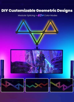 إيزي سو RGB الذكية LED 9 خطوط ضوء الموسيقى مزامنة المنزل جدار ديكور ضوء الإبداعية مع 16M + الألوان أضواء الجدار LED لغرفة الألعاب غرفة نوم أدى جدار ديكور ضوء بداية عدة العمل بلوتوث الذكية الجدار ضوء البلاستيك متعدد الألوان 10 × 10 × 10 سم  - Image 5